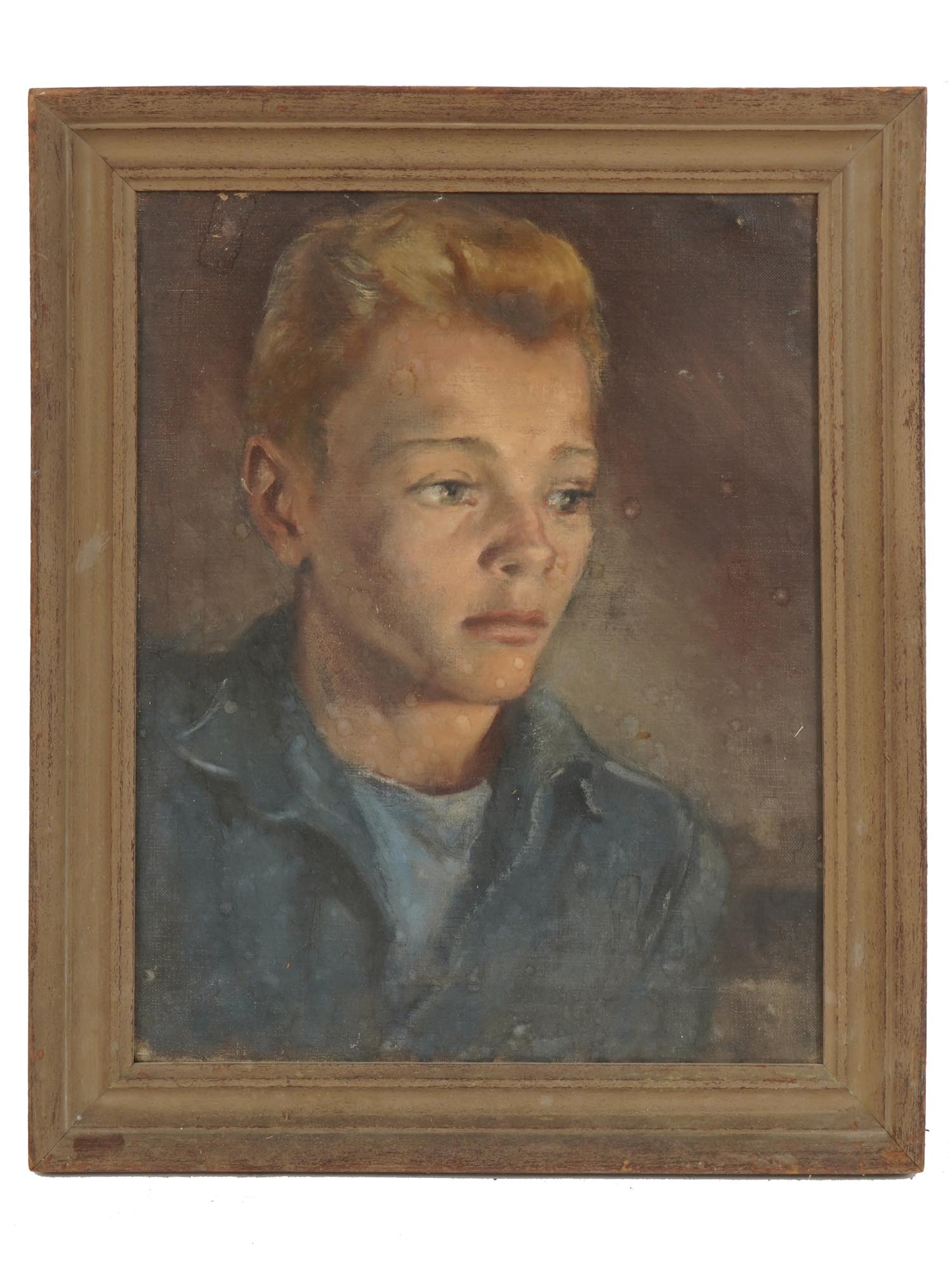 MID CENTURY AMERICAN PORTRAIT PAINTING OF A BOY PIC-0